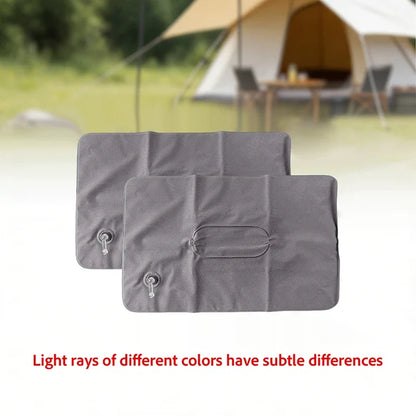 Inflatable Travel Pillow 2-Piece Set, PVC Air Cushion with Washable Plush Surface for Airplane, Car, Office and Camping - product view 2