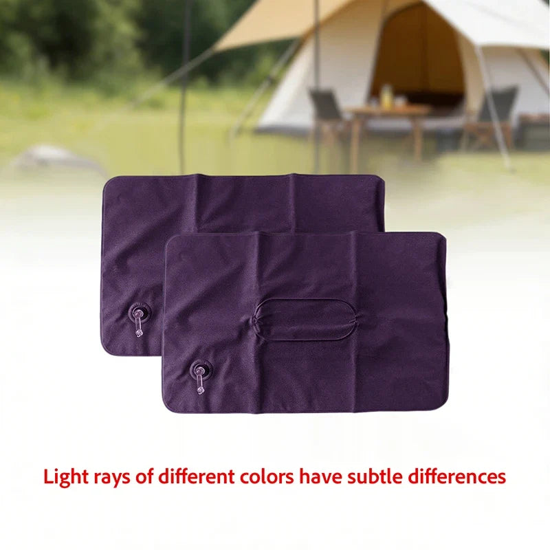 Inflatable Travel Pillow 2-Piece Set, PVC Air Cushion with Washable Plush Surface for Airplane, Car, Office and Camping - product view 5