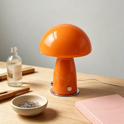 Glass Mushroom Table Lamp, Dimmable LED Bedside Light, 5V DC Modern Decorative Lamp for Bedroom, Study or Reading - product view 1