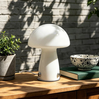 Glass Mushroom Table Lamp, Dimmable LED Bedside Light, 5V DC Modern Decorative Lamp for Bedroom, Study or Reading - product view 2