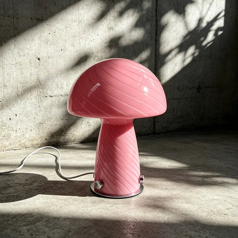 Glass Mushroom Table Lamp, Dimmable LED Bedside Light, 5V DC Modern Decorative Lamp for Bedroom, Study or Reading - product view 4