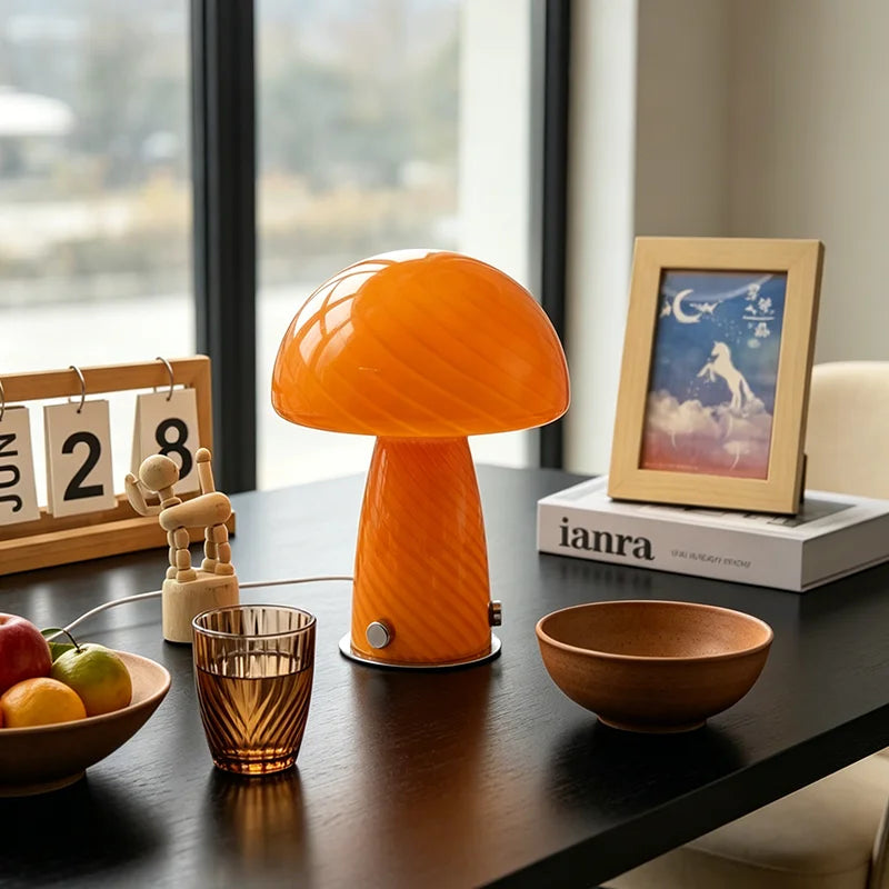 ribbed glass table lamp - product view 5