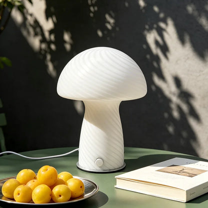 Glass Mushroom Table Lamp, Dimmable LED Bedside Light, 5V DC Modern Decorative Lamp for Bedroom, Study or Reading - product view 6