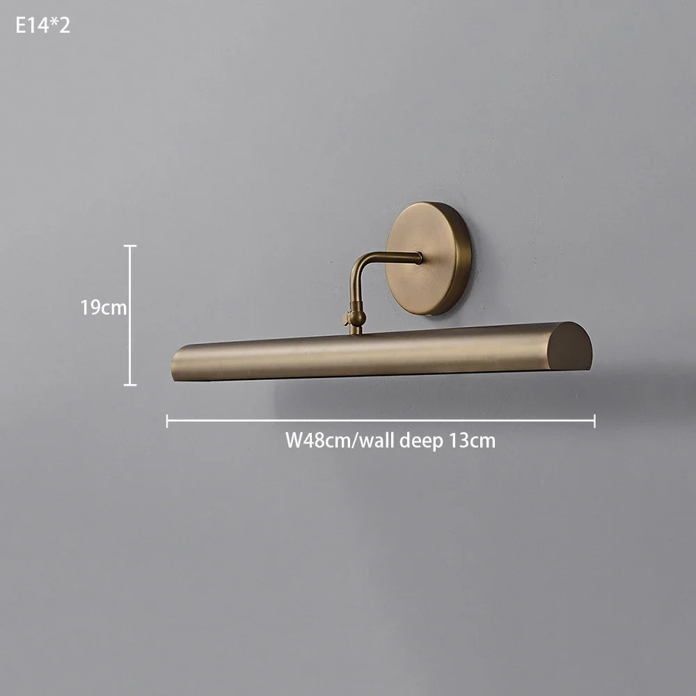 Copper LED Picture Wall Light, E14 Base, AC Powered, 90-260V, Adjustable Vanity Sconce with 48 or 61 cm Length - product view 1