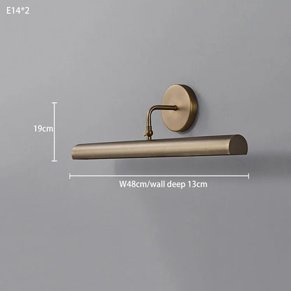 Copper LED Picture Wall Light, E14 Base, AC Powered, 90-260V, Adjustable Vanity Sconce with 48 or 61 cm Length - product view 1