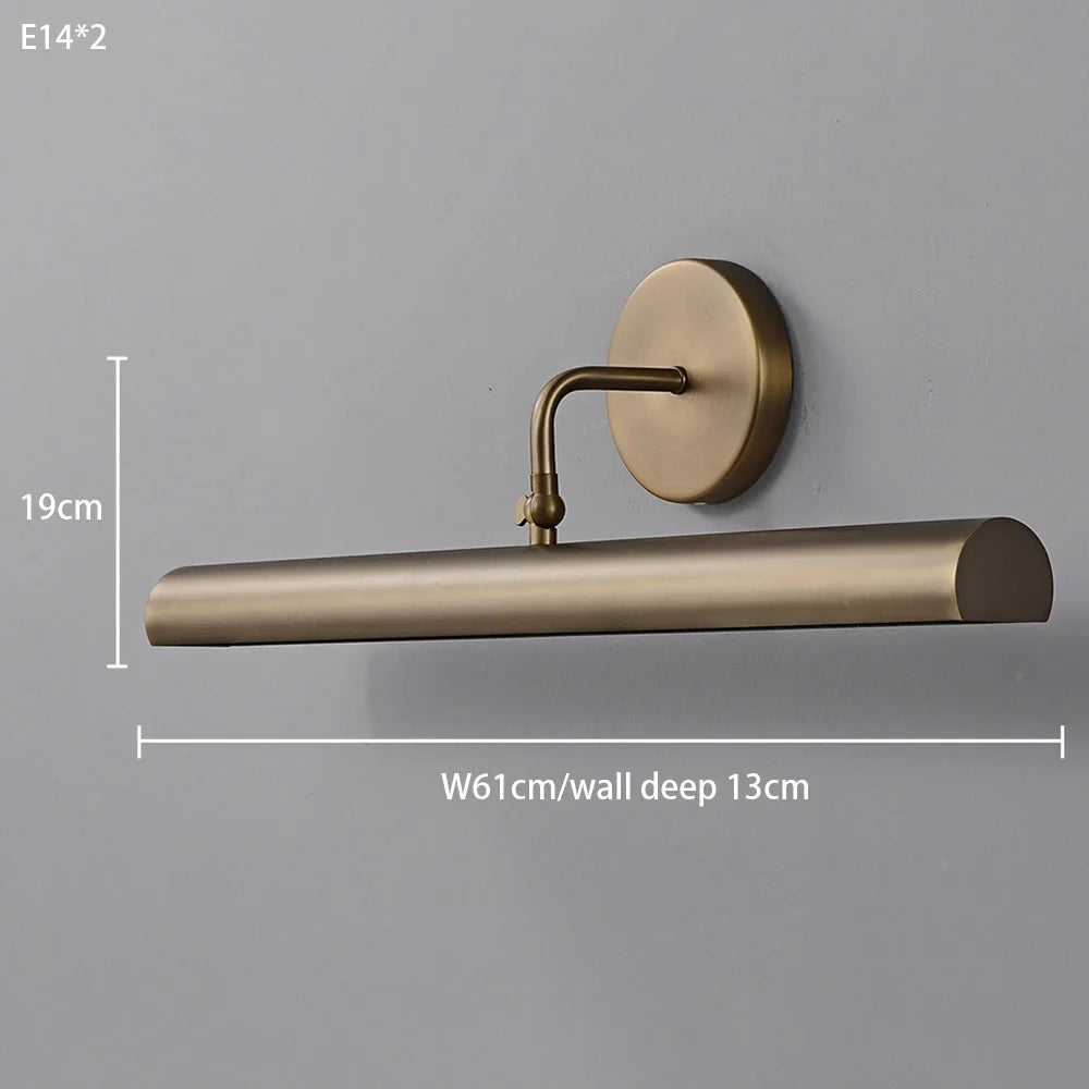 Copper LED Picture Wall Light, E14 Base, AC Powered, 90-260V, Adjustable Vanity Sconce with 48 or 61 cm Length - product view 2