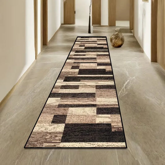 Blue Grey Floral Runner Rug, Machine Washable, Anti-Slip PVC Backing, Fade-Resistant Machine-Made Carpet for Hallways - product view 1