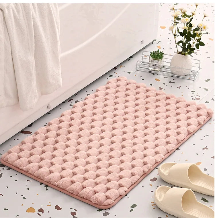 Memory Foam Bath Mat, Water-Absorbent Non-Slip Polyester Bathroom Rug, 40 x 60 cm, Pink, Black, Beige, Camel or Gray - product view 1