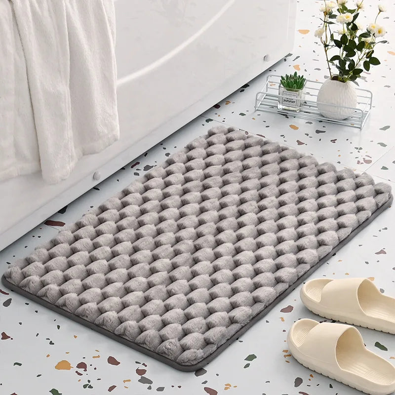 Memory Foam Bath Mat, Water-Absorbent Non-Slip Polyester Bathroom Rug, 40 x 60 cm, Pink, Black, Beige, Camel or Gray - product view 5