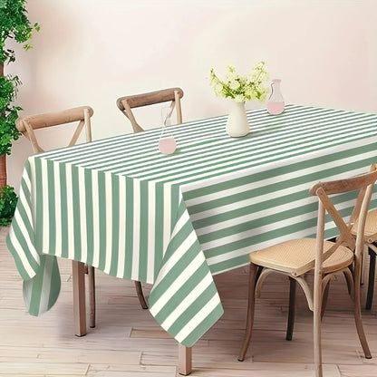 Striped Tablecloth, Waterproof Reusable Machine-Washable Blending Fabric Table Cover, Multiple Sizes for Dining, Outdoor and Parties - product view 1