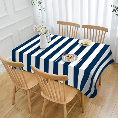 Striped Tablecloth, Waterproof Reusable Machine-Washable Blending Fabric Table Cover, Multiple Sizes for Dining, Outdoor and Parties - product view 2