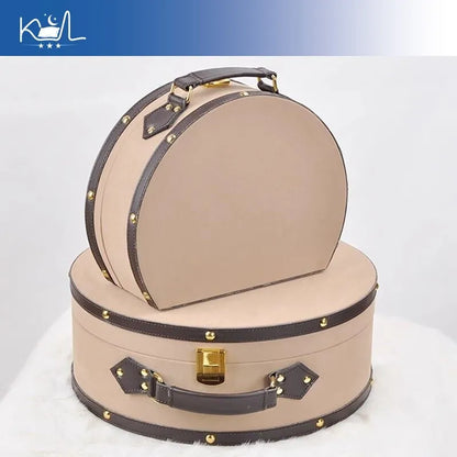 Leather Ornament Storage Box, Expandable Semicircular Hat Box for Portable Home Décor Storage - product view 2