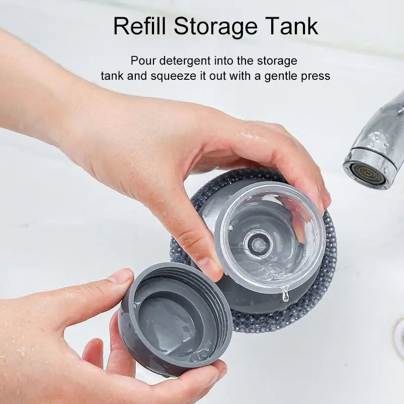 soap dispensing dish brush - product view 3