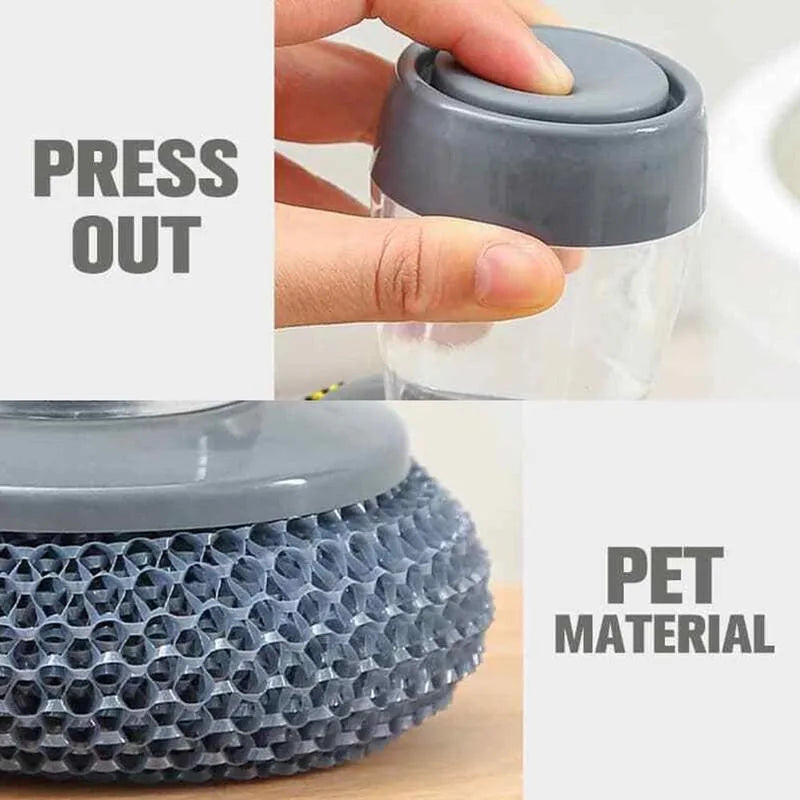 Soap Dispensing Dish Brush, Plastic Kitchen Scrubber for Washing Dishes, Pots and Pans, Portable Manual Cleaning Tool - product view 5