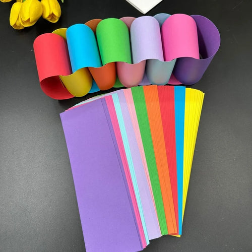 Colorful Paper Chain Garland, DIY Birthday and Wedding Party Decorations with Double-Sided Tape, 100-Piece Sets and 4 m Options - product view 1