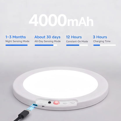 Rechargeable LED Ceiling Light, Dimmable Plastic Fixture, 12V Wireless Lamp for Bedroom, Bathroom, Corridor or Balcony - product view 1