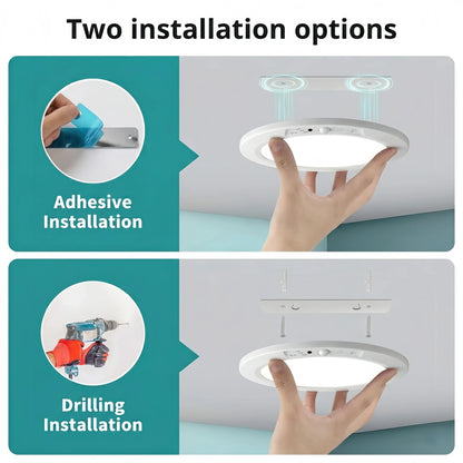 Rechargeable LED Ceiling Light, Dimmable Plastic Fixture, 12V Wireless Lamp for Bedroom, Bathroom, Corridor or Balcony - product view 4