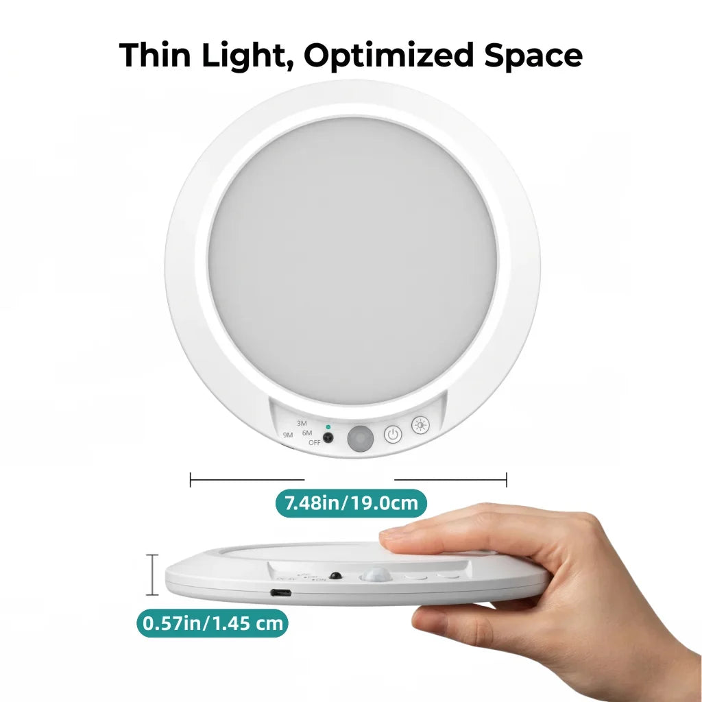 Rechargeable LED Ceiling Light, Dimmable Plastic Fixture, 12V Wireless Lamp for Bedroom, Bathroom, Corridor or Balcony - product view 5
