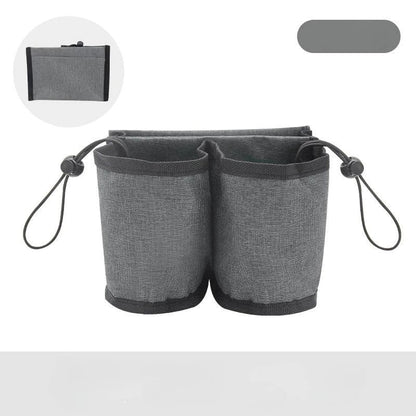 Luggage Cup Holder, Hands-Free Fabric Travel Drink Sleeve for Suitcase, Lightweight Organizer in Blue, Gray, Pink or Black - product view 2