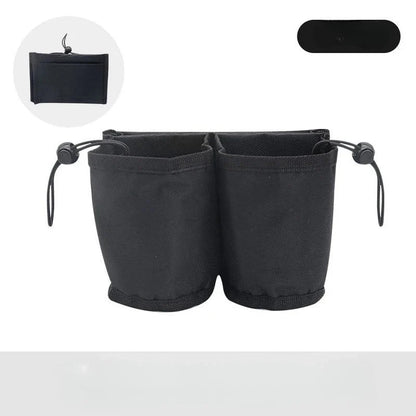 Luggage Cup Holder, Hands-Free Fabric Travel Drink Sleeve for Suitcase, Lightweight Organizer in Blue, Gray, Pink or Black - product view 4