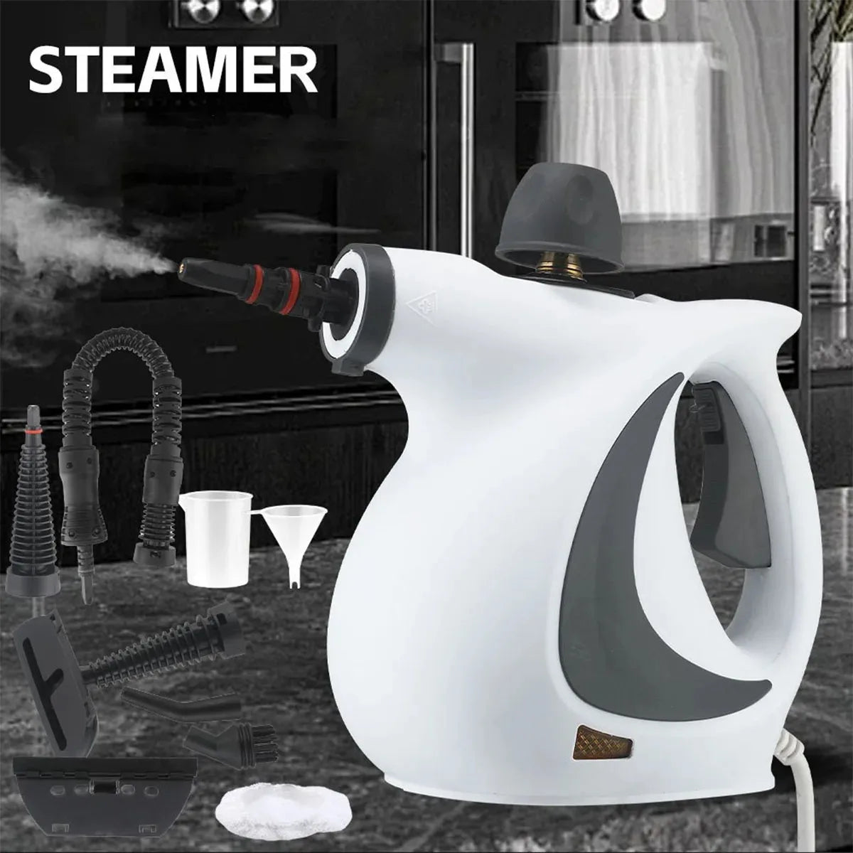 Handheld Steam Cleaner, 9-Piece Accessory Set, 350 mL Boiler and 3–5 Minute Heating for Kitchen, Bathroom and Car - product view 6
