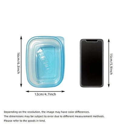 Stackable Plastic Food Storage Containers with Blue Lids and Measurement Markings, Transparent Pantry Containers - product view 6