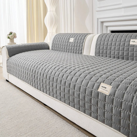 Solid Polyester Sofa Cushion Cover, Quilted Furniture Protector in Multiple Sizes and Colors for Home Décor - product view 1