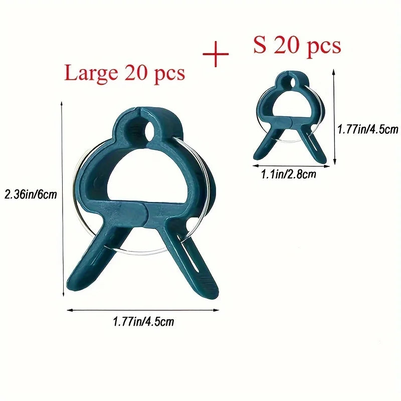 Green Plant Support Clips, 40-Piece Plastic Ring Clips in S Size for Fastening Stems, Vines and Garden Plants - product view 2