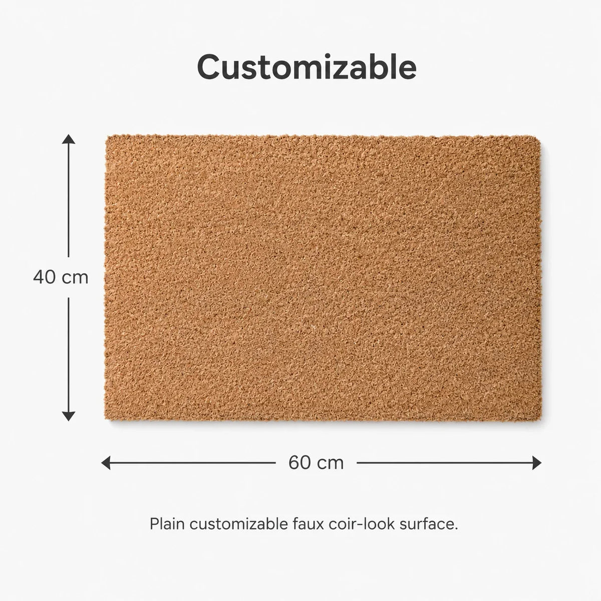 Personalized Coir-Look Doormat, Custom Photo and Text Design, Non-Slip Rubber Base, 40 x 60 cm Welcome Mat - product view 3