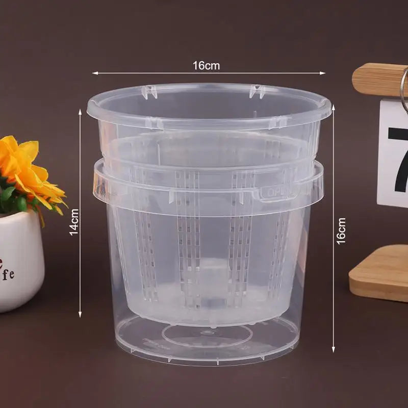 Self-Watering Plastic Planter, Double-Layer Root-Control Flower Pot with Reservoir, Drain Holes and Multiple Sizes - product view 6