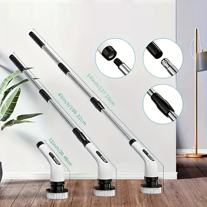 Cordless Electric Spin Scrubber, Rechargeable Under 20V Power Scrubber with 6 Brush Heads and Extendable Handle - product view 2