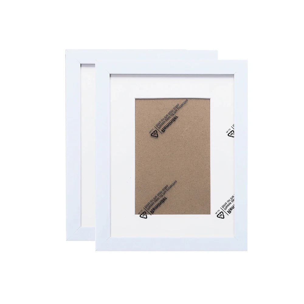 2-Pack Gallery Picture Frames, Black or White MDF and Acrylic with Mat for 4x6, 6x8 and A4 Wall or Desk Display - product view 2