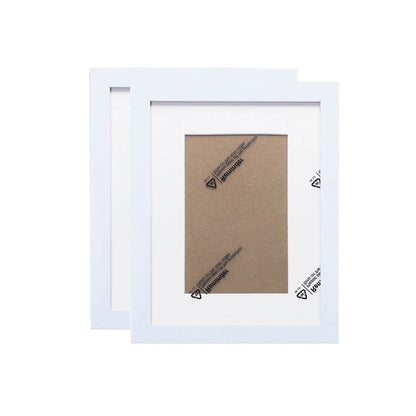2-Pack Gallery Picture Frames, Black or White MDF and Acrylic with Mat for 4x6, 6x8 and A4 Wall or Desk Display - product view 2