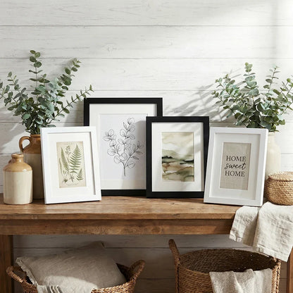 2-Pack Gallery Picture Frames, Black or White MDF and Acrylic with Mat for 4x6, 6x8 and A4 Wall or Desk Display - product view 3