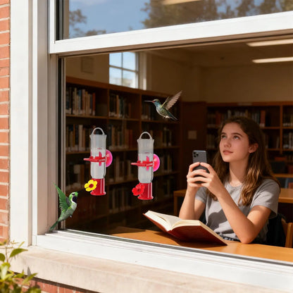 Window Hummingbird Feeder, Suction Cup Mount, Clear Viewing, Ant-Resistant Design for Indoor Birdwatching - product view 5