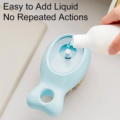 Soap Dispensing Dish Brush, Press-Activated Liquid Reservoir with Dense Flexible Bristles, Hanging Loop for Pots, Pans and Sinks - product view 4
