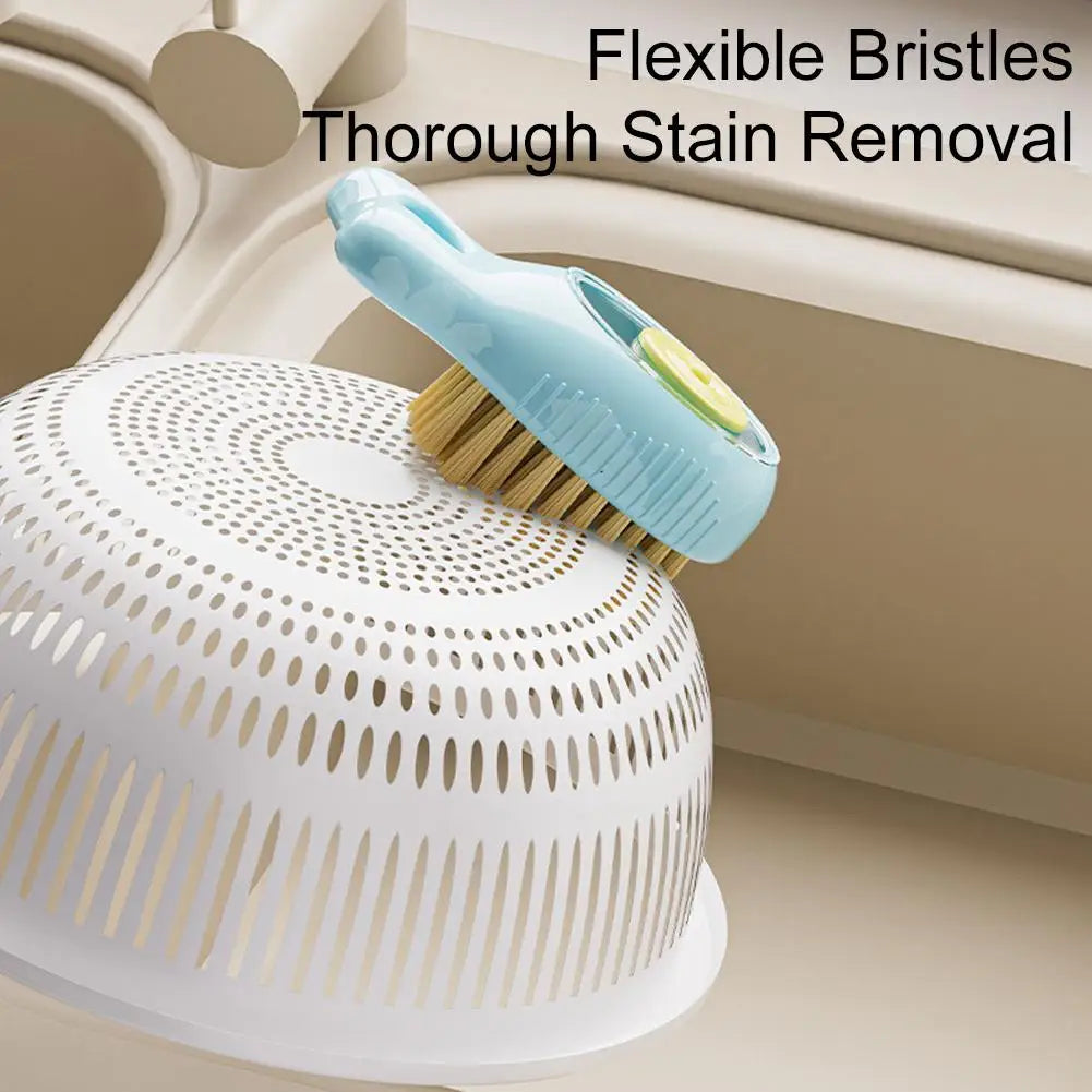 Soap Dispensing Dish Brush, Press-Activated Liquid Reservoir with Dense Flexible Bristles, Hanging Loop for Pots, Pans and Sinks - product view 5