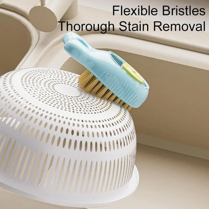 Soap Dispensing Dish Brush, Press-Activated Liquid Reservoir with Dense Flexible Bristles, Hanging Loop for Pots, Pans and Sinks - product view 5