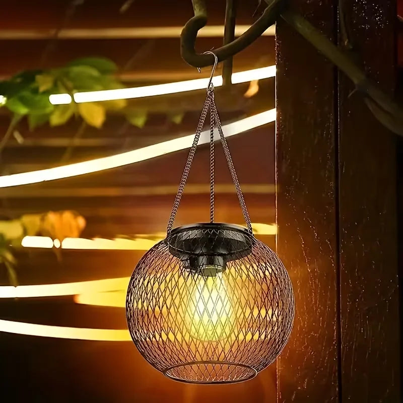 Solar Fence Lights, Warm White LED Hanging Outdoor Path Lights with Self-Contained Installation for Garden, Porch and Patio - product view 1