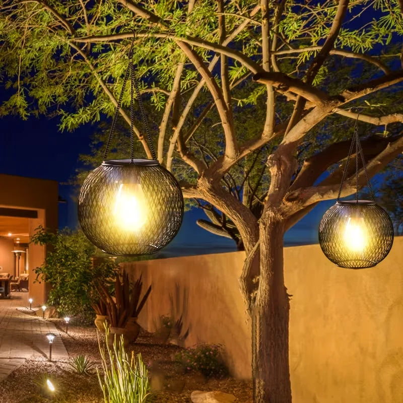 Solar Fence Lights, Warm White LED Hanging Outdoor Path Lights with Self-Contained Installation for Garden, Porch and Patio - product view 2