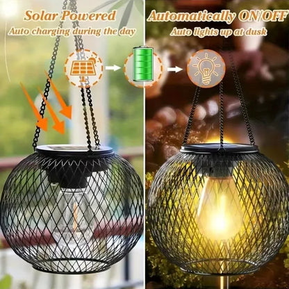 Solar Fence Lights, Warm White LED Hanging Outdoor Path Lights with Self-Contained Installation for Garden, Porch and Patio - product view 5