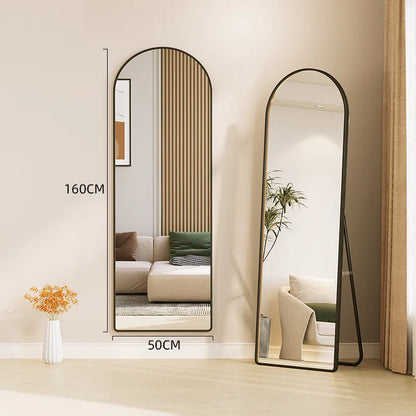 Arched Full-Length Mirror, Aluminum Alloy Frame, 4mm Tempered Glass, Floor or Wall-Mount Design in Multiple Sizes - product view 4