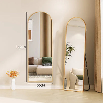 Arched Full-Length Mirror, Aluminum Alloy Frame, 4mm Tempered Glass, Floor or Wall-Mount Design in Multiple Sizes - product view 5