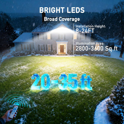 Solar Security Light, 9000 LED Outdoor Area Lamp with Motion Sensor, Dusk-to-Dawn Control, Remote, Aluminum Housing for Parking Lots - product view 3