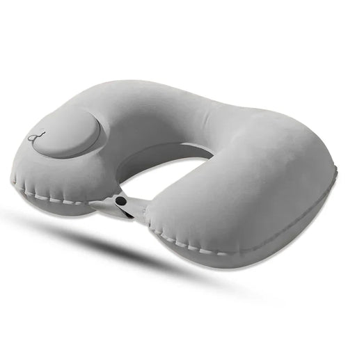 Press-On Inflatable Travel Pillow, Foldable Portable U-Shaped Neck Support with Leak-Proof Device for Flights and Trips - product view 1