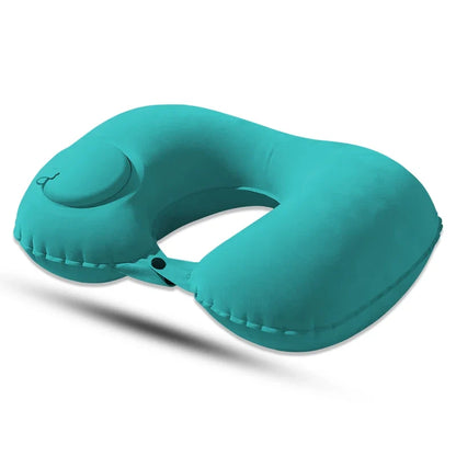 Press-On Inflatable Travel Pillow, Foldable Portable U-Shaped Neck Support with Leak-Proof Device for Flights and Trips - product view 3
