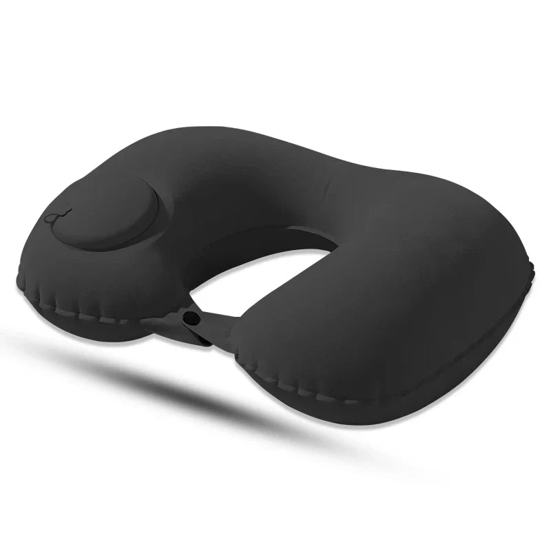 Press-On Inflatable Travel Pillow, Foldable Portable U-Shaped Neck Support with Leak-Proof Device for Flights and Trips - product view 4