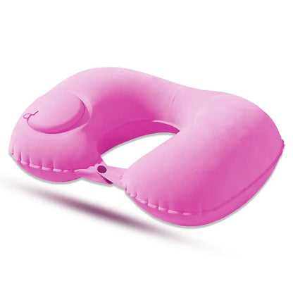 Press-On Inflatable Travel Pillow, Foldable Portable U-Shaped Neck Support with Leak-Proof Device for Flights and Trips - product view 5
