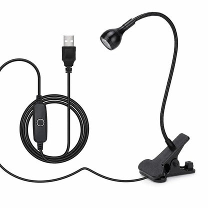 USB Clip-On Reading Lamp, Flexible Gooseneck, 5W DC Desk Light with Included Bulb for Laptop, Bed Headboard and Study - product view 2