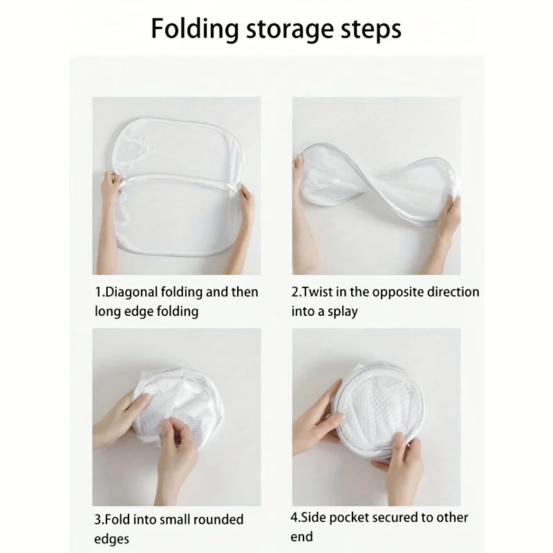 Collapsible Clothes Hamper, Reusable Polyester Mesh Laundry Basket with Handles for Clothes, Socks, Toys and Dorm Storage - product view 4